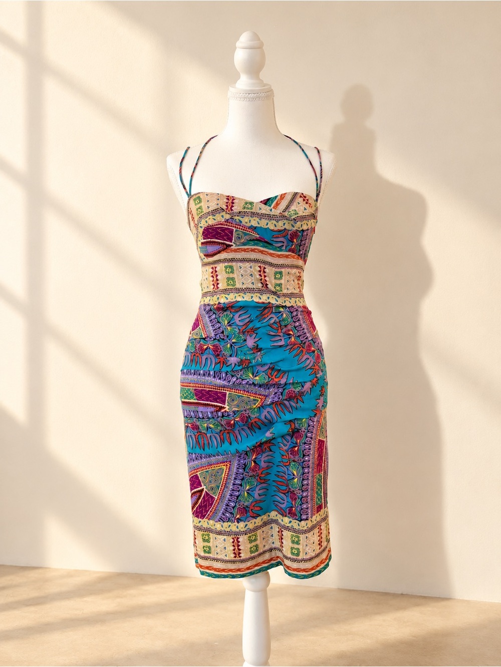 Nicole Miller Studio Silk Blend Printed Dress Size 4